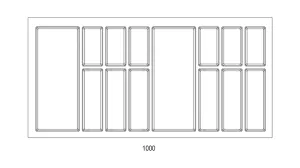 Příborník Classico Kristall softTouch 322-922x474mm černá // Agoform