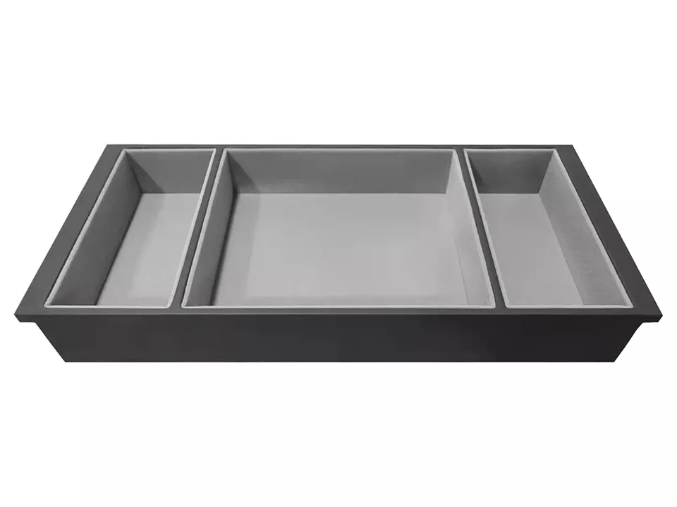 StrongIn organizér na šperky 3 přihrádky do šuplíku šatní skříně 400mm Strong
