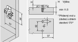 BLUM 174H7100E montážní podložka, křížová, excentr, Expando, 8,5mm