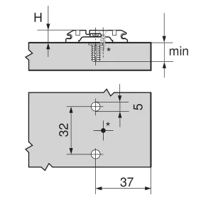 BLUM 174H7130E podložka křížová, excentr, Expando 11,5mm nikl Blum