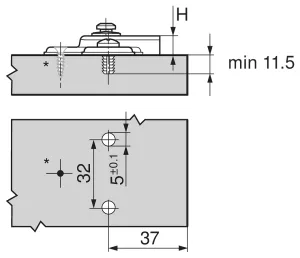 BLUM 194K6100E podložka Expando pro lednicový závěs 91K9550/91K958E Onyx Blum