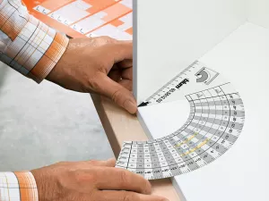 BLUM 65.5810.01 Pythagoras šablona pro řešení úhlových závěsů Blum