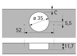 HETTICH 9043361 Intermat naložený bez pružiny P2O Hettich