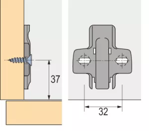 HETTICH 9071576 Sensys montážní podložka křížová D1,5 vrut