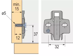 HETTICH 9071658 Sensys montážní podložka křížová D5 excentr vrut Hettich
