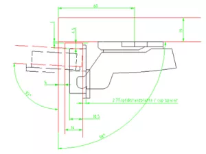 HETTICH 9073596 adaptér pro zmenšení hloubky otvoru pro misku, TH 52, TS, 2.7 mm