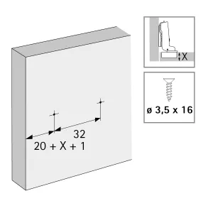 HETTICH 9117471 podložka Sensys linární k našroubování, D=1,5 mm obsidián