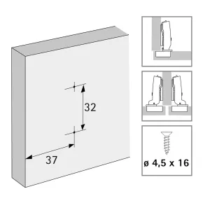 HETTICH 9313885 Novisys montážní podložka křížová D3 vrut