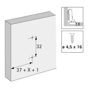 HETTICH 9313897 Novisys montážní podložka křížová D5 vrut