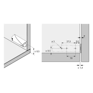HETTICH 9375968 pístek PTO s magnetem, krátký, s adaptérem, šedá Hettich