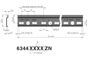 IF Libra B3 závěsná lišta Libra H1/H2/H3/H7 33 5x2mm délka 2m pozink Italiana Ferramenta