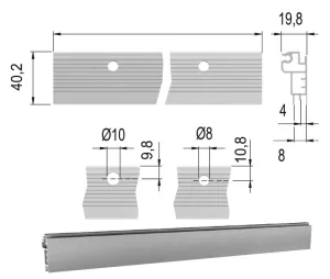 IF Libra H7 výztužný profil 40,2x19,8mm délka 2m hliník Italiana Ferramenta