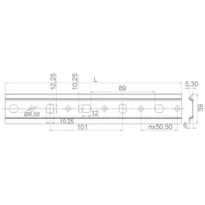 STRONG závěsná lišta 39x1,2mm délka 2m pozink Strong