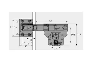 HETTICH 9343483 EviSys vodicí závěs 115° s tlumičem včetně krytky antracit Hettich