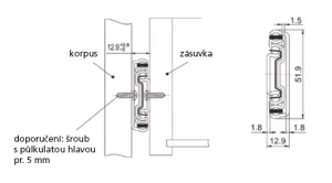 StrongBall S5 kuličkový celovýsuv, 610mm/60kg, s tlumením