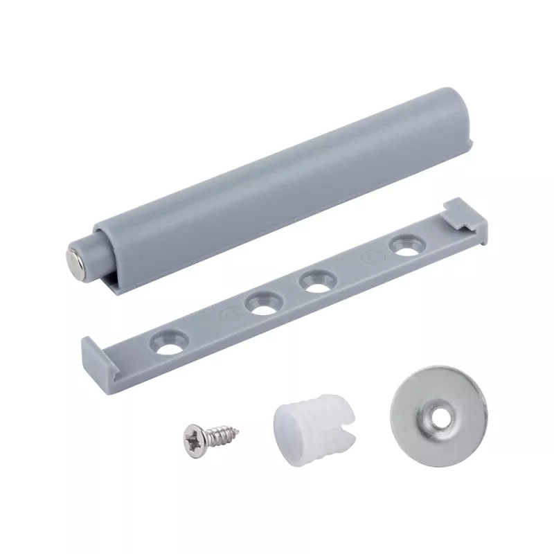 StrongHinges pístek, bezúchytkové otevírání dvířek, magnet, adaptér, šedá Strong