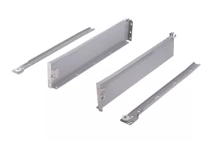 StrongRoll zásuvka, kolečkový výsuv s bočnicí, H86/270-600mm/25kg, šedá // | 270mm, 300mm, 350mm, 400mm, 450mm, 500mm, 550mm, 600mm
