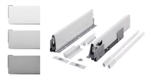 K-StrongBox zásuvka H140/270-550mm, reling hranatý horní, šedá // | 270mm, 300mm, 350mm, 400mm, 450mm, 500mm, 550mm
